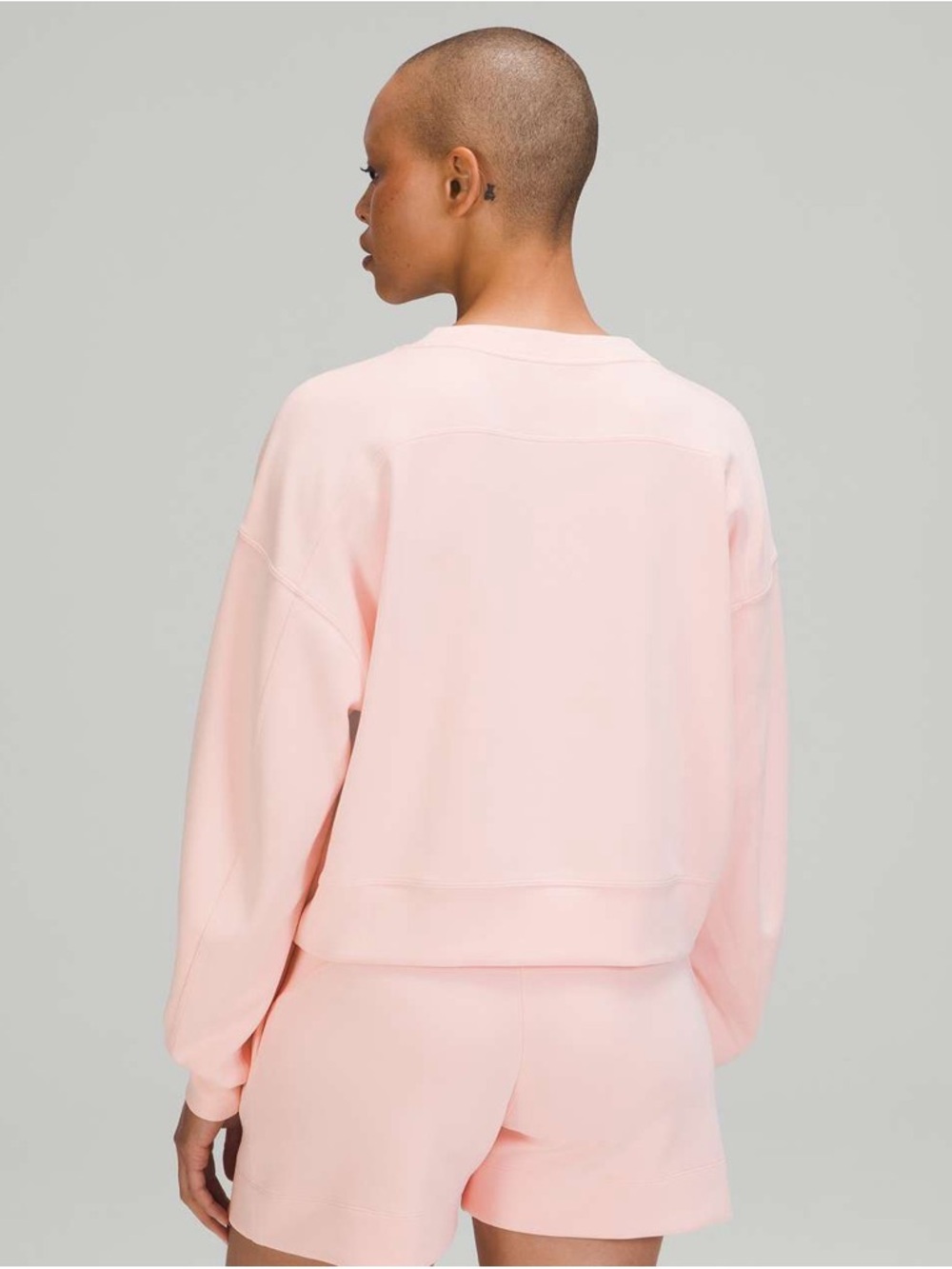 Lululemon | Perfectly Oversized Cropped Crew in Pink Mist *Softstreme - Size 16 - Picture 3 of 9